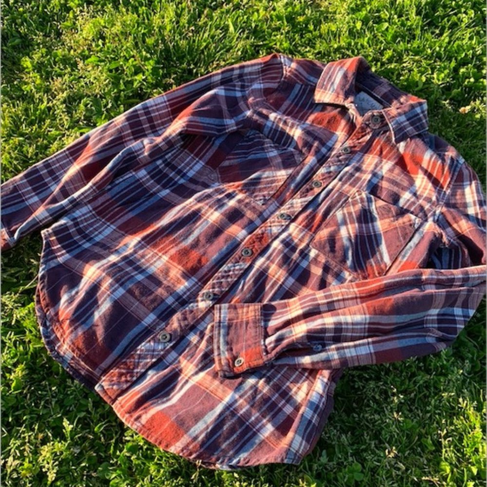 Burgundy Plaid Button Down